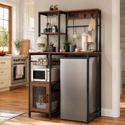 Étagère de boulanger avec prise de courant, station de café pour micro-ondes