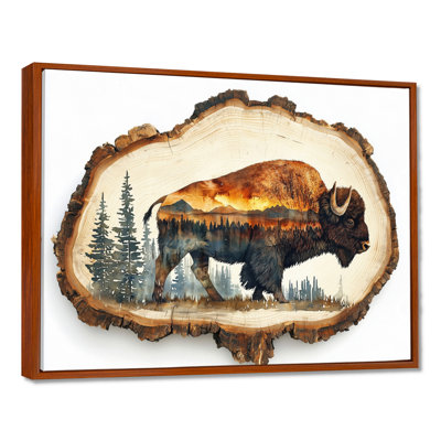 Marlison American Bison Portrait in Double Explosure Canyon III - Bison, art mural