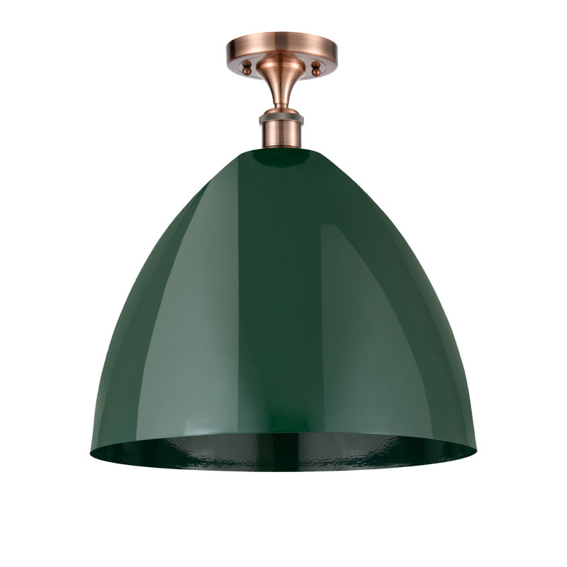 Plafonnier semi-encastré Crooksville, Vert, Cuivre antique