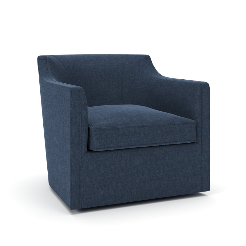 Marietta Upholstered Swivel Armchair, Cast Silver Sunbrella®