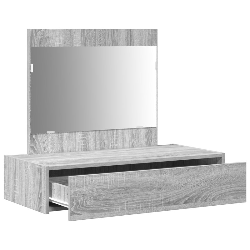 Particle Board 83 X 40 X 70 Cm Mirror, Grey Sonoma