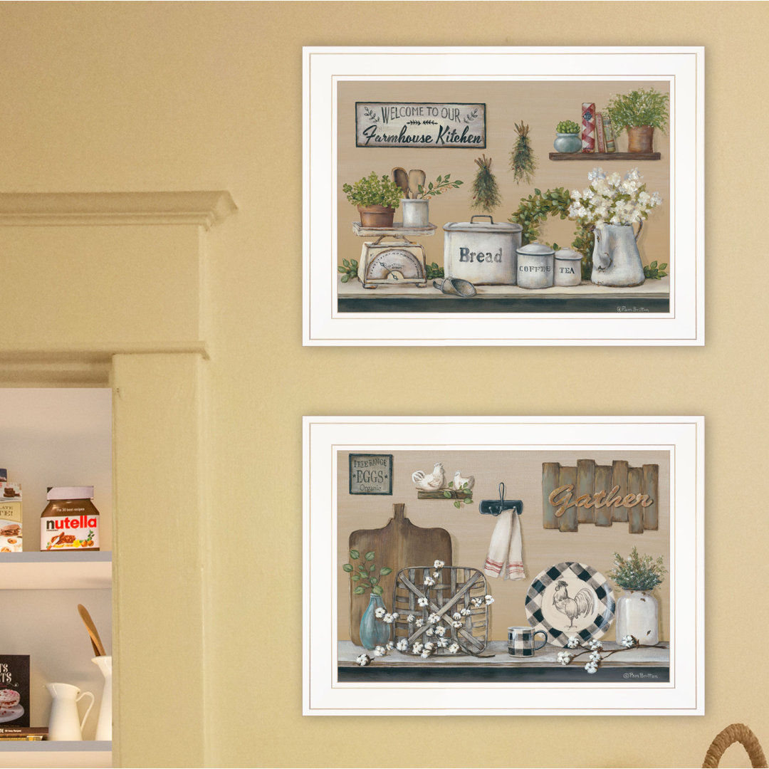 Farmhouse Kitchen 2-Piece Vignette Framed Wall Art for Living Room, Home Wall Decor by Pam Britton August Grove® 
