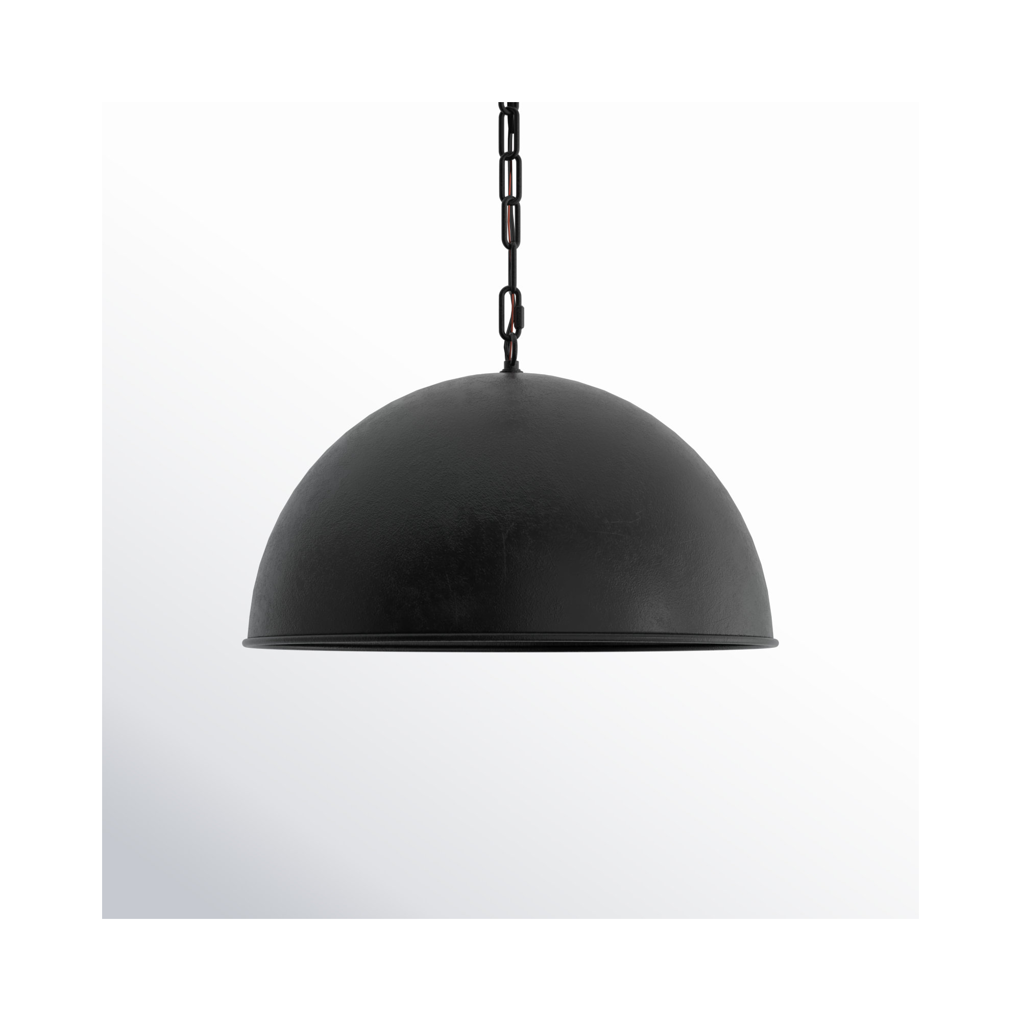 Najuma Single Light Metal Iron Dimmable Pendant, Vintage Black, 12.75" H x 20" W x 20" D