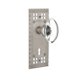 Craftsman Plate with Decorative Keyhole and Oval Clear Crystal Door Knob