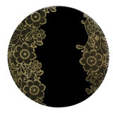 Gold And Black Flower Glass Elegant Placemat