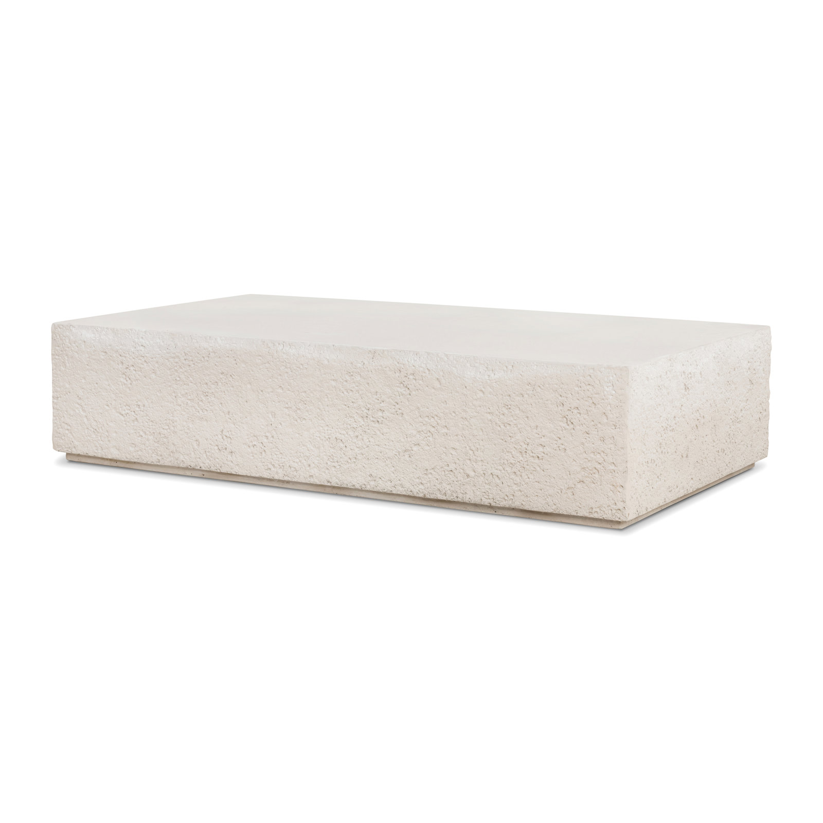 Aubrey 65'' Concrete Outdoor Coffee Table, Blanc White