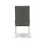 Ensemble de 5 pièces pour coin-repas pour 4 personnes comprenant une table de salle à manger ronde avec piédestal et 4 chaises de salle à manger Parsons en tissu gris, lin blanc-974126847-974126844-1060232974