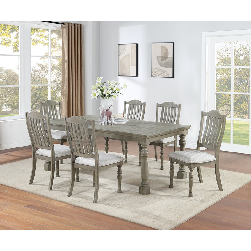 Table de salle à manger grise avec forme rectangulaire, placage, table contemporaine Modern View, placage