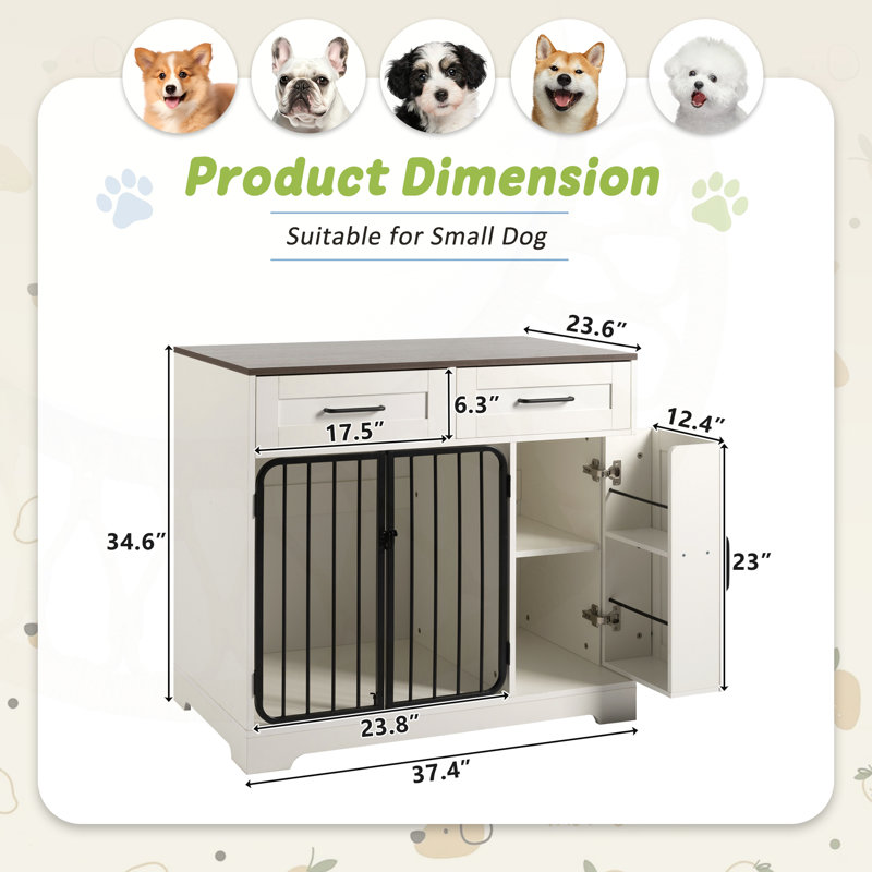 Versatile Dog Crate Furniture with Storage and Stylish Design for Pets