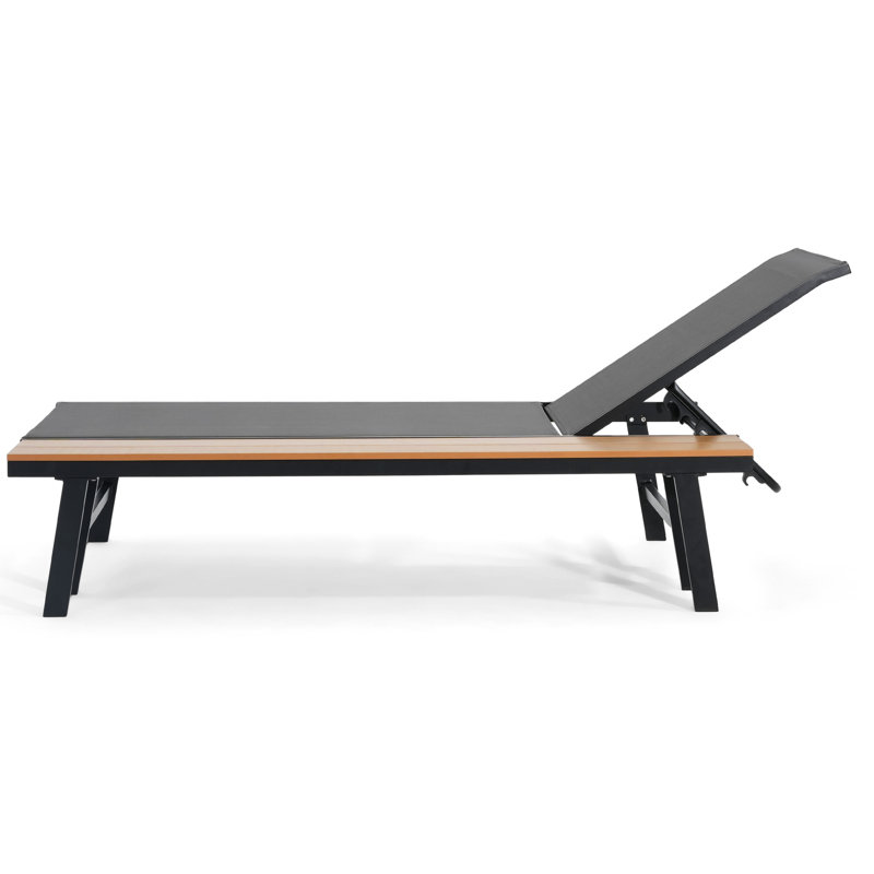 Chaise d'appoint réglable en aluminium avec entretien - table d'appoint, pour le jardin, cadre extérieur imperméable et éclatant de 77 pouces de profondeur, positions, sièges,
