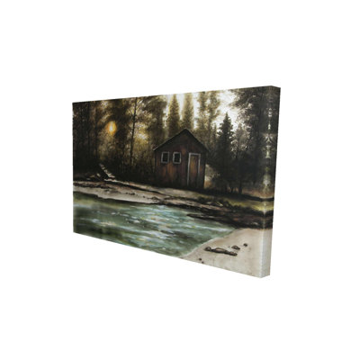 Cabane dans la forêt - Toile rustique Man Cave Home Decor