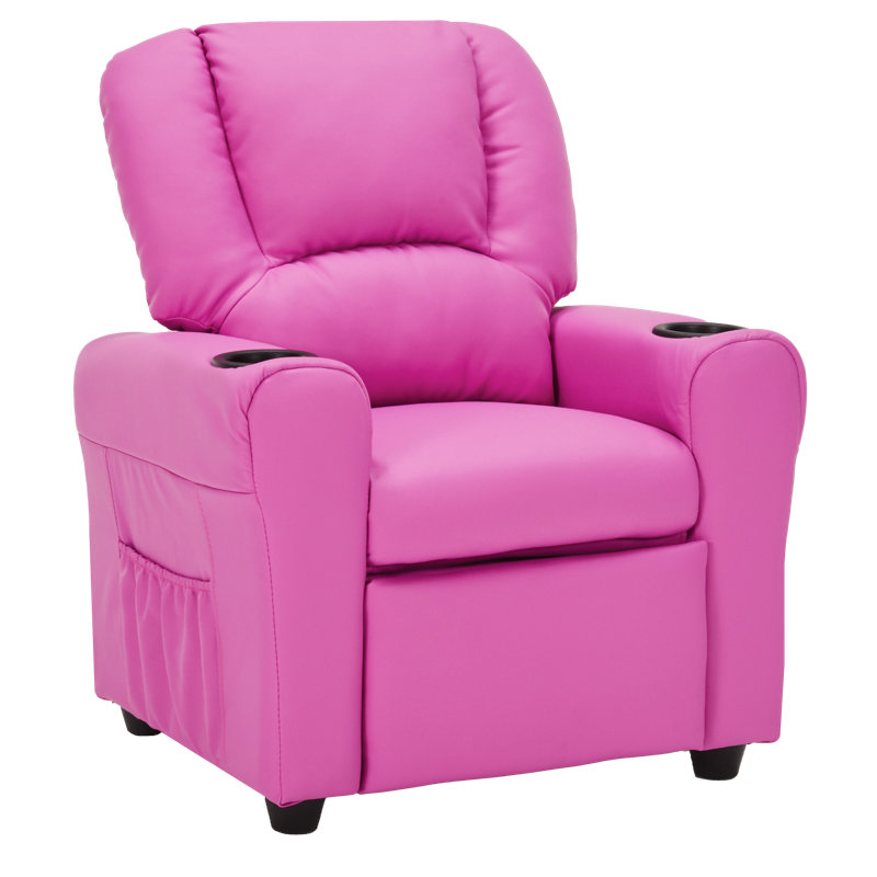Esca Kids Recliner with 2 Cup Holder, Hot Pink