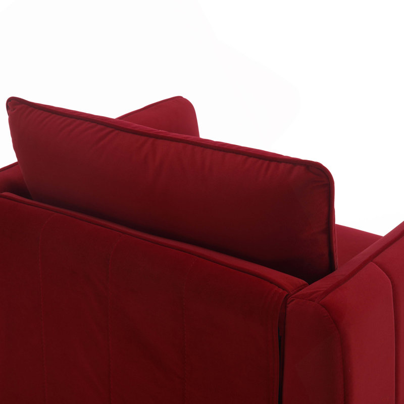 Chaise d'appoint rembourrée en velours avec pieds en métal Keen, Wine Red