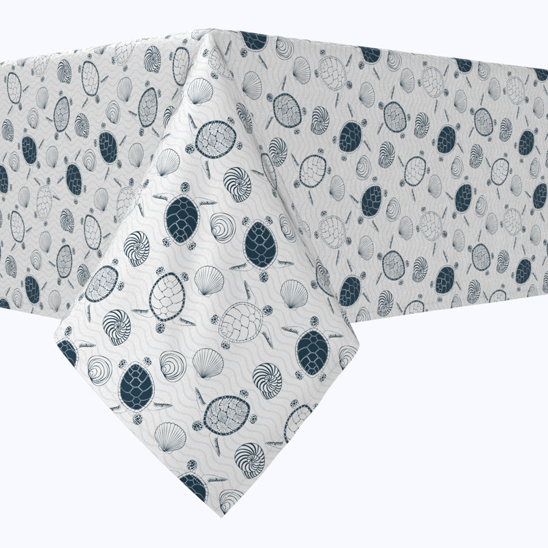 Rectangular Tablecloth, 100% Cotton, 52X104", Underwater Wildlife, 104" L x 52" W