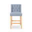  Ensemble de 2 tabourets de comptoir rembourrés avec dossier capitonné, siège rembourré et pieds en bois naturel, design moderne élégant pour îlot de cuisine, bar ou salle à manger, bleu clair-243622841-243622847