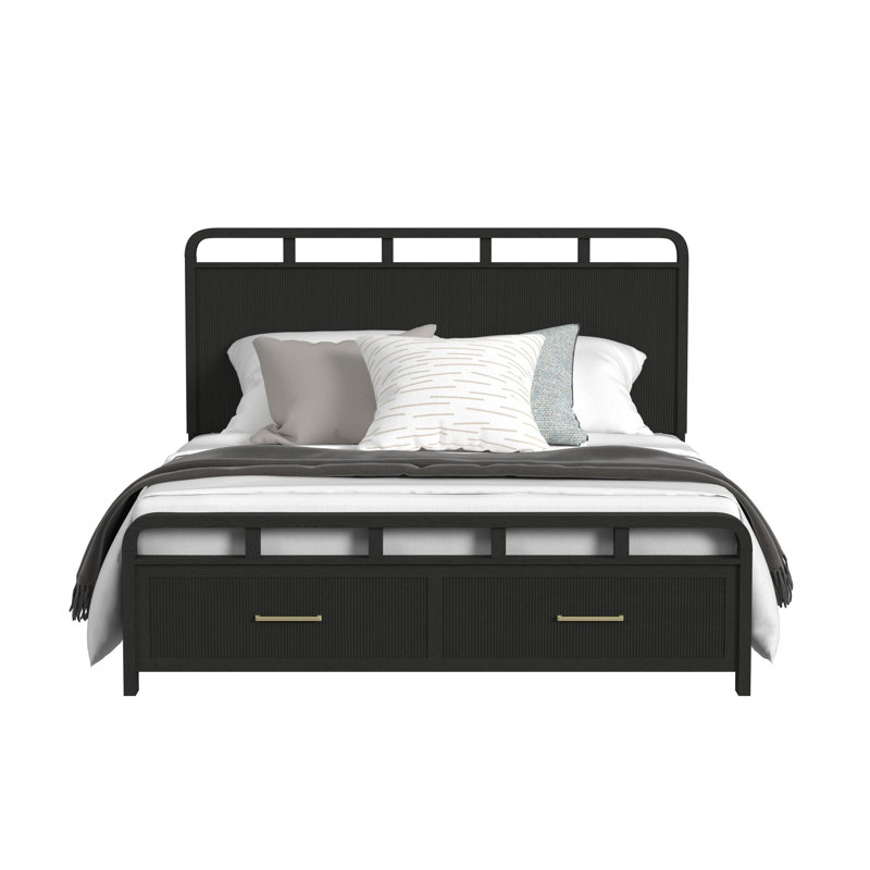 Picket House Furnishings Woodridge  King Storage Bed In Black With Grain, King