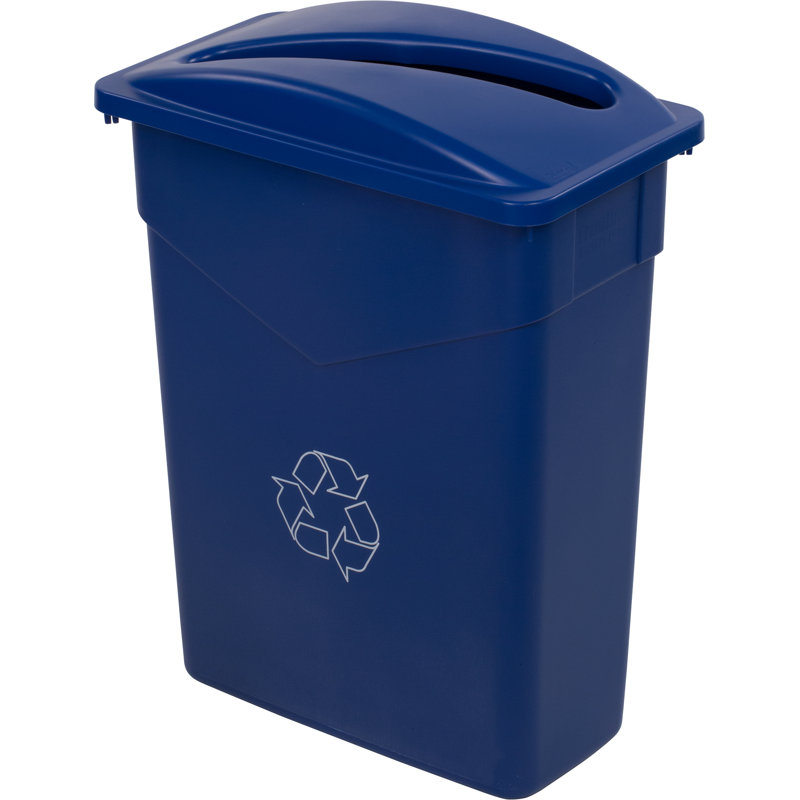 TrimLine™ Plastic Open Outdoor Trash & Recycling Bin - 15 Gallons, Blue, 15