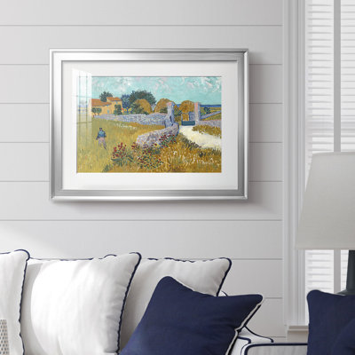 «Farmhouse in Provence» par Vincent van Gogh - reproduction d'art avec passe-partout et verre - 1888