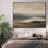 Très grande reproduction d'art sur toile - Lac neutre minimaliste et décor de paysage de montagnes ondulées pour le salon ou la chambre à coucher - «Assemblage requis du cadre (cadre non fini)»