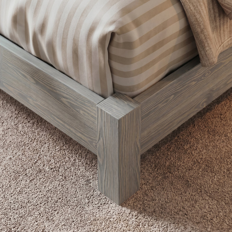 Base de lit Hardnett, Grand lit, Bois gris