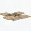 Table basse carrée en placage avec plateau coulissant et beaucoup de rangement-496815723