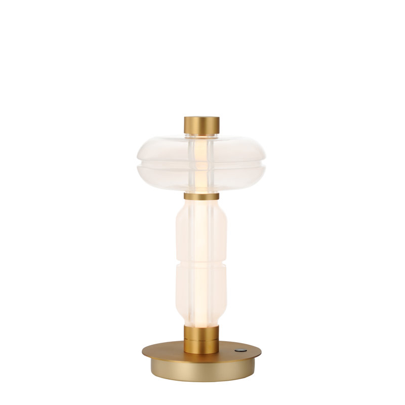 Gusto LED Table Lamp, Gold, White/Clear