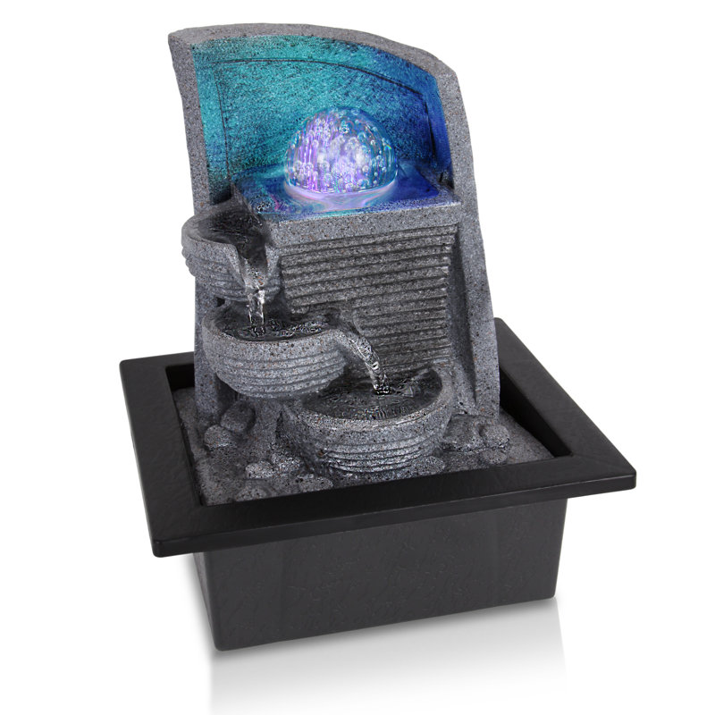 Weather Resistant Cascade Fountain with Light