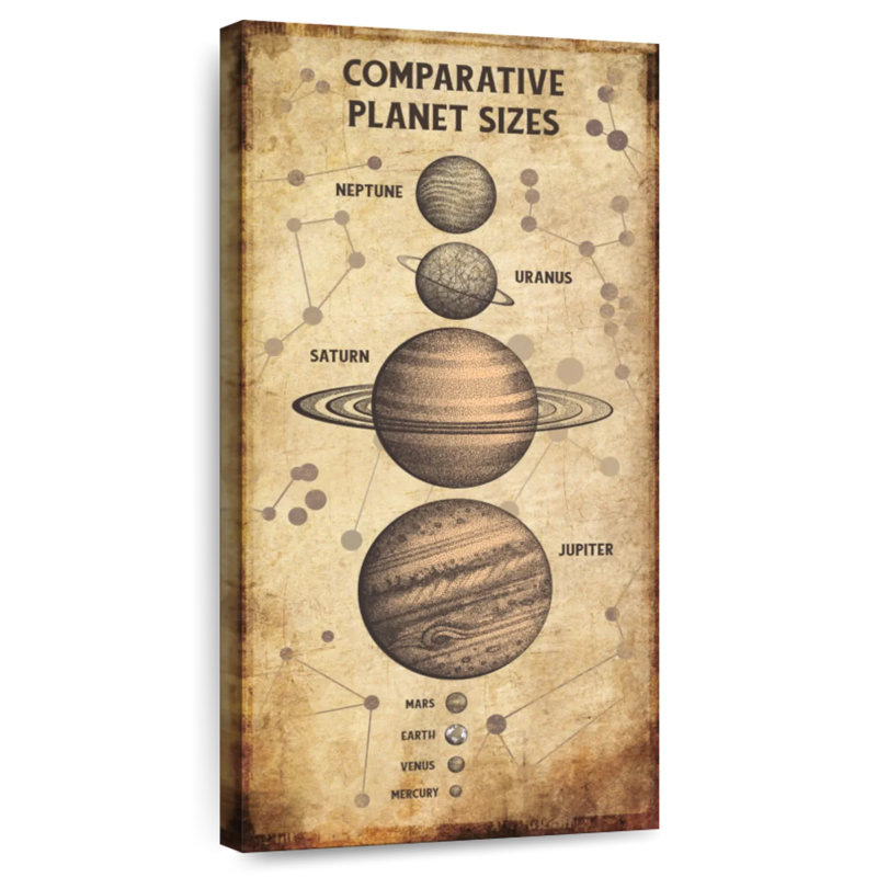 Tableau des tailles de planète, H 30 po x l 15 po