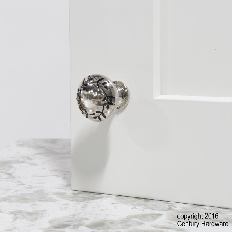 Poignée champignon de diamètre 1 3/16 po Hamilton, Nickel poli / Noir