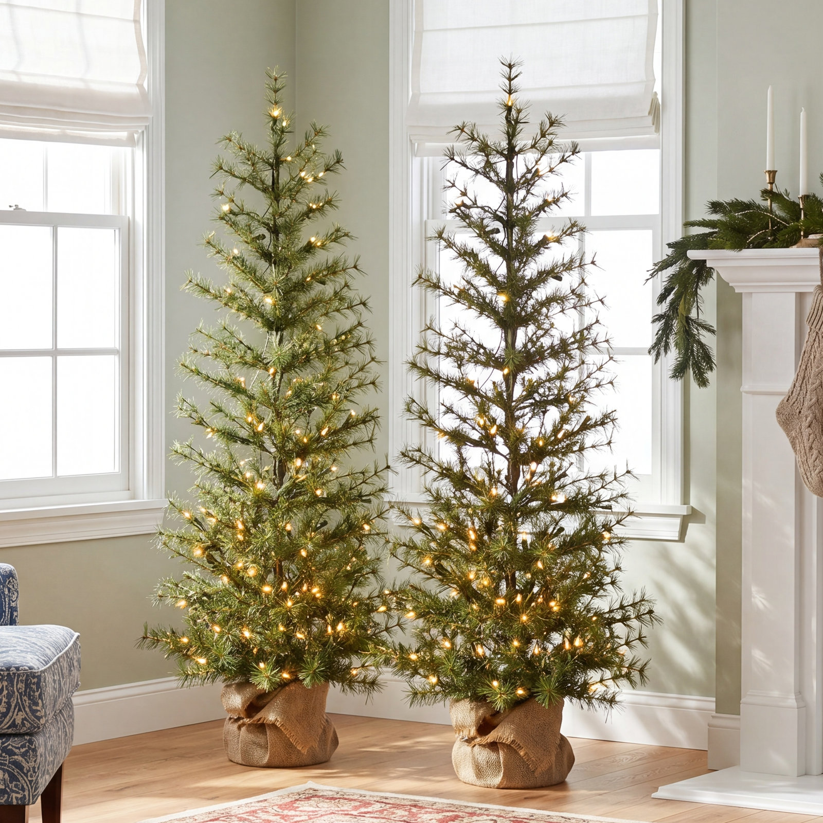 48' Lighted Artificial Fir Christmas Tree