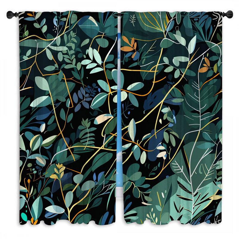 Rideaux obscurcissants et obscurcissants 2 pièces Leafy Vines, 40 po x 50 po - 2 panneaux, Obscurcissement de chambre