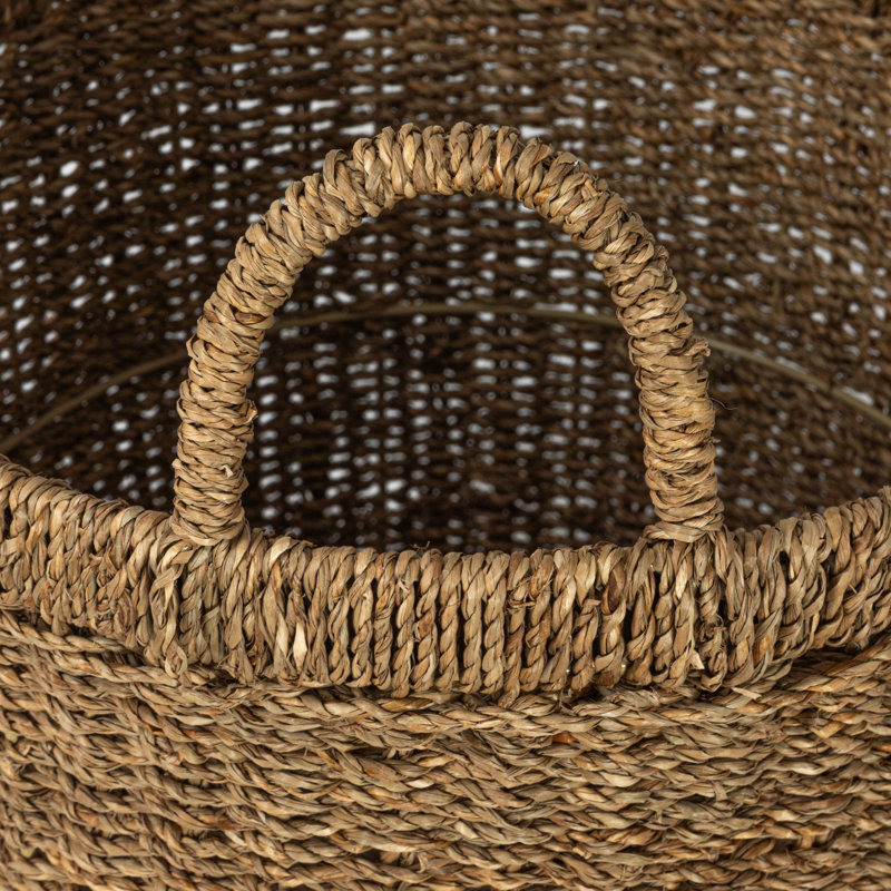 Round Seagrass Basket with Handles