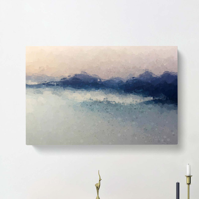 Misty Mountains In Abstract - Wrapped Canvas, 40cm H x 60cm W x 3cm D