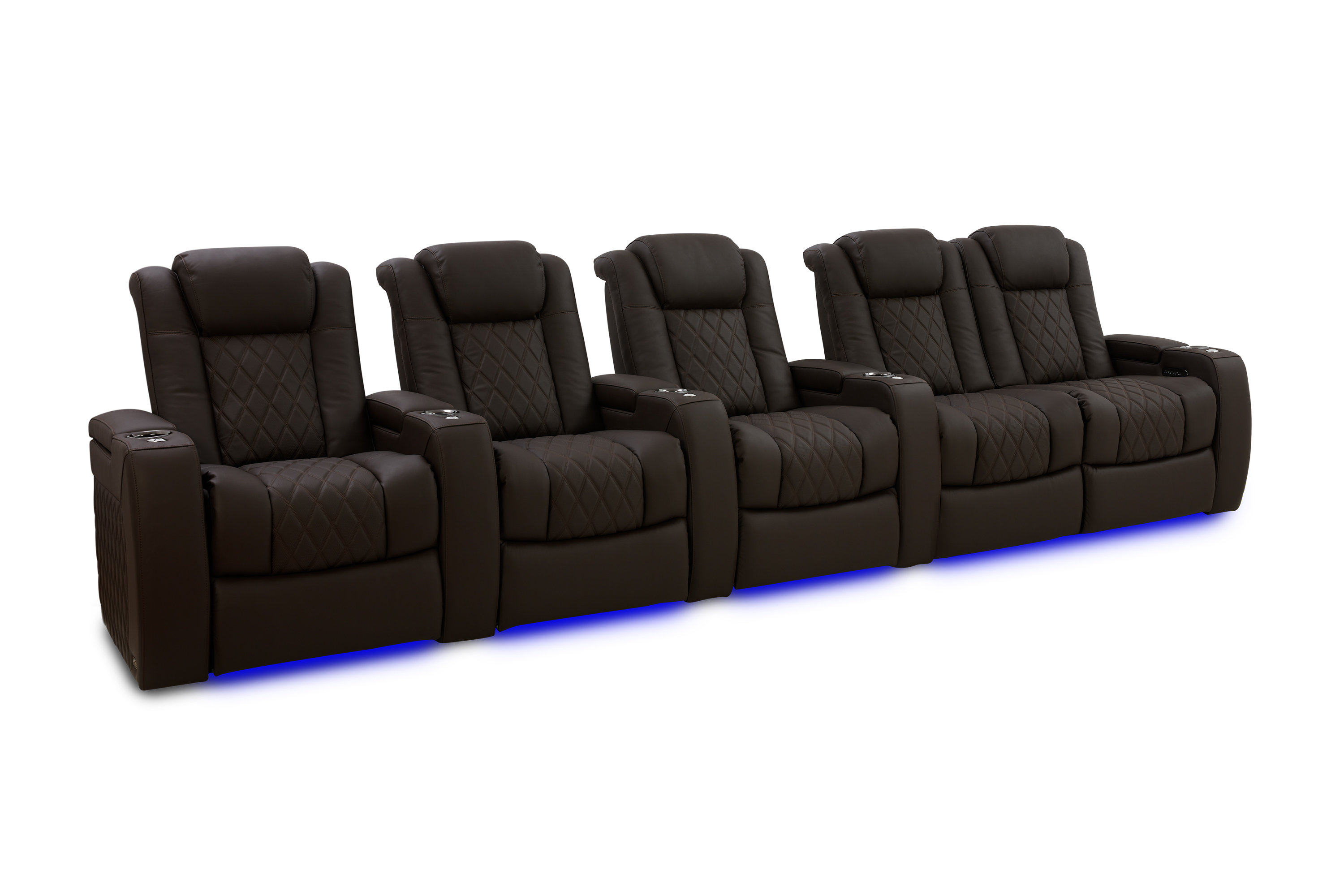 Valencia Theater Seating 153.75" Wide Genuine Leather Home Theater ...