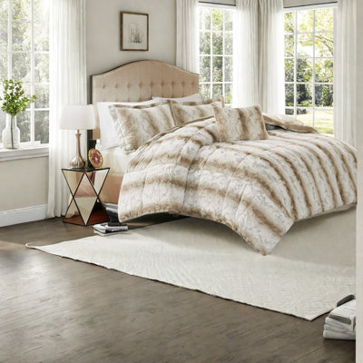 Luxurious Faux Fur Bedding Sets, King Size, Cozy Modern Design For Home
