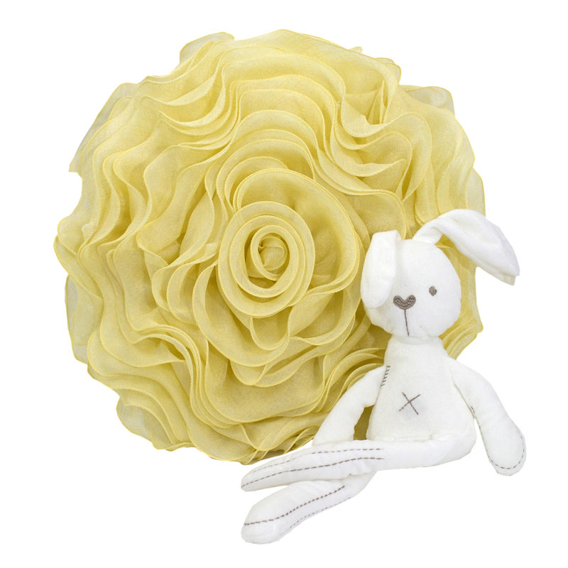 Floral Throw Pillow, No Fill, Yellow