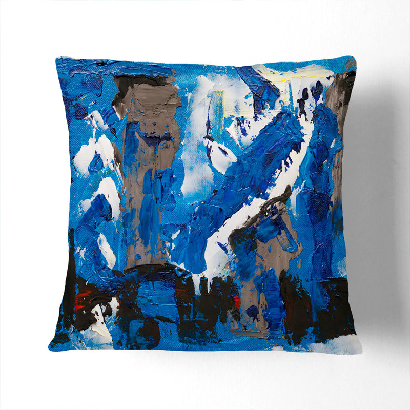 Abstract Square Throw Cushion, 40 x 40 cm, Black