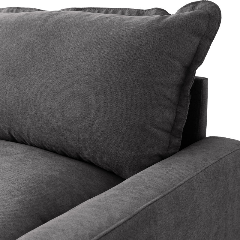 4-Piece Upholstered Modular Linen Fabric Sofa, 35.04" H x 148.82" W x 33.46" D, Light Gray