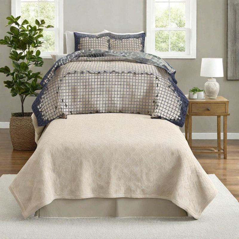 Comfortable Microfiber Bedding Sets Green Navy Rustic Bedroom Decor
