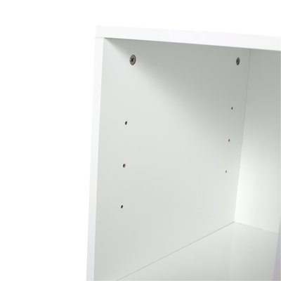 12 Inch Small Wall Mounted Storage Shelves, Suitable For Small Bathroom, Glossy White (KD-Packing)