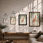 Giraffe Reaching High Boho - Framed Print-259944207-259944205