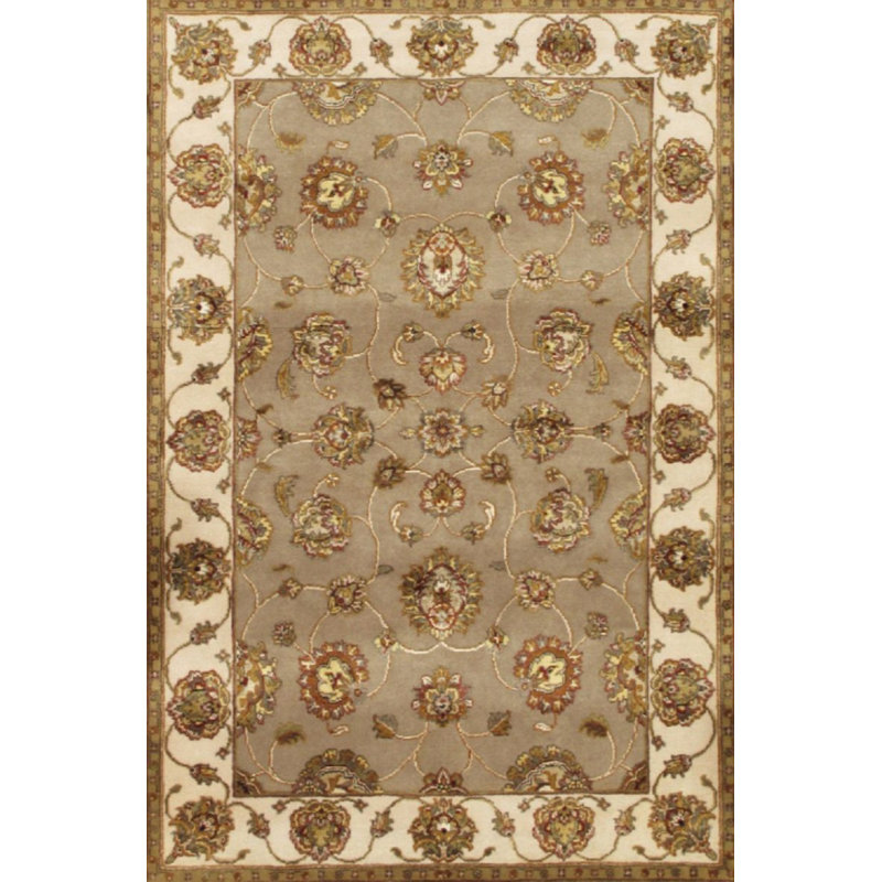 Agra Oriental Hand-Knotted Wool/Silk Area Rug