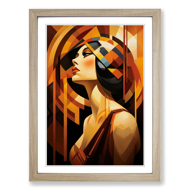 Single Picture Frame Print on Wood, 64cm H x 46cm W, Oak Framed