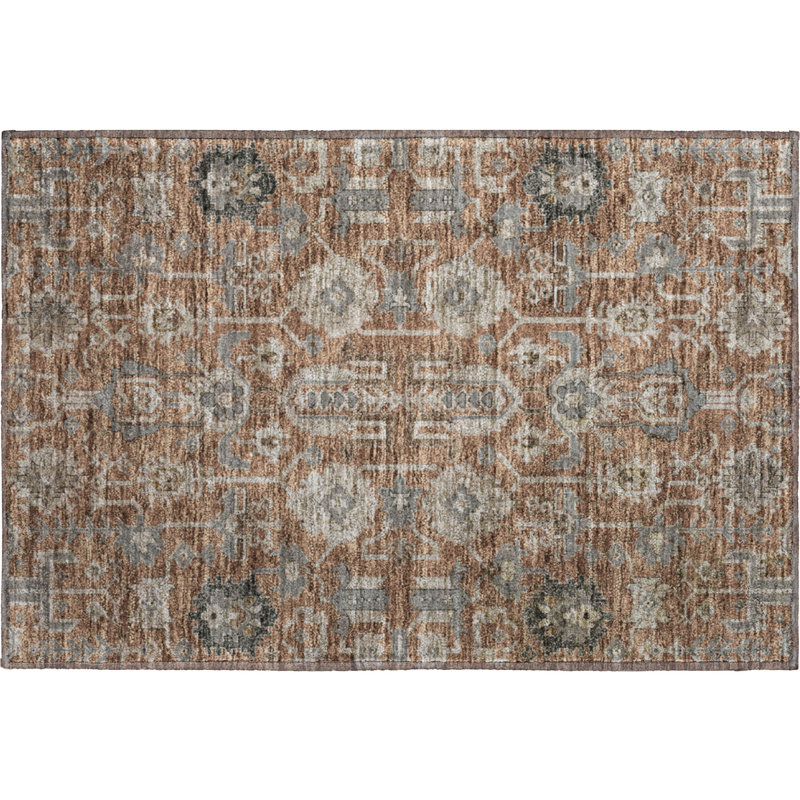 Premium Machine Washable Prisco Paprika Rug, Rectangle 1'8" x 2'6"