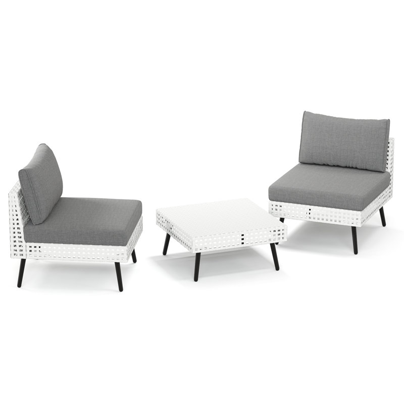 3-Piece Premium Wicker Patio Sofa Set With Coffee Table