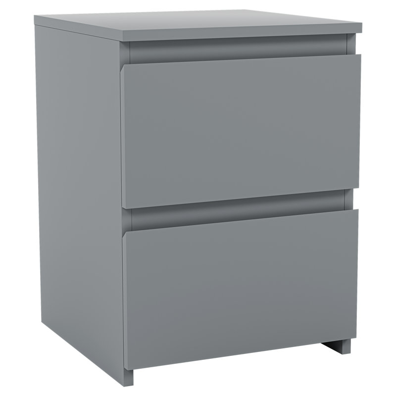 Cunha 29.5cm W Manufactured Wood Bedside Table, Grey
