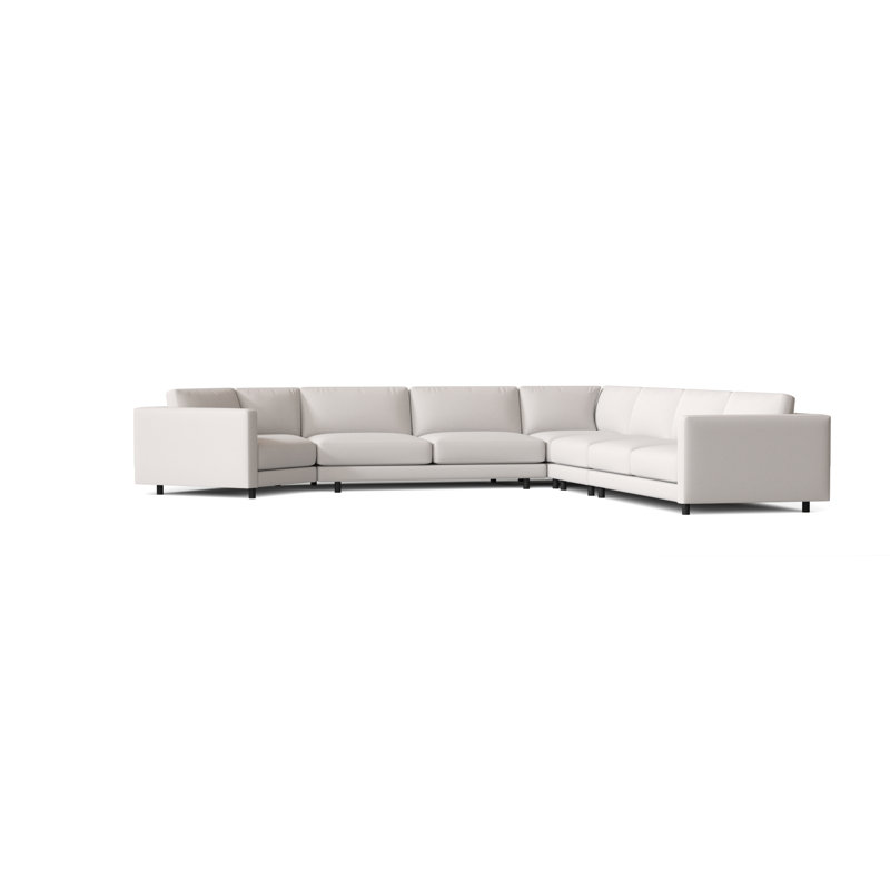 Avanni Patio Sectional with Sunbrella Cushions, Matte Black, Cream Outdoor Poly 6070-002