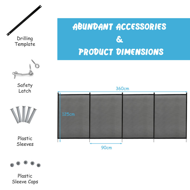 3.6m x 1.25m Privacy Fence Panel