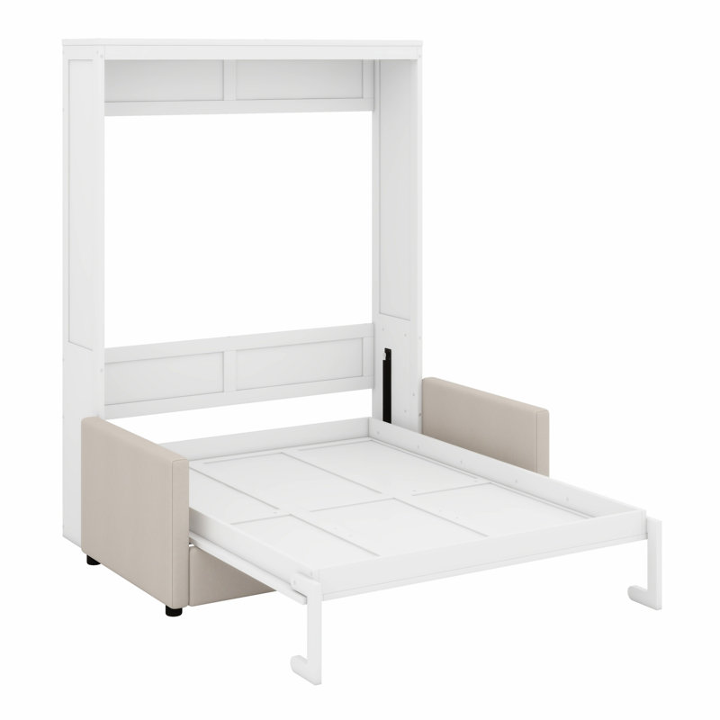 Lit escamotable élégant avec canapé, Blanc
