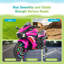 Moto électrique 12V pour enfants de 3 à 6 ans, vitesse maximale de 4 MPH, lumières DEL, musique Bluetooth, alimenté par batterie, rose-131363650
